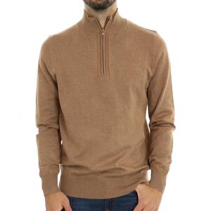 MAGLIA MEZZA ZIP CAMMELLO